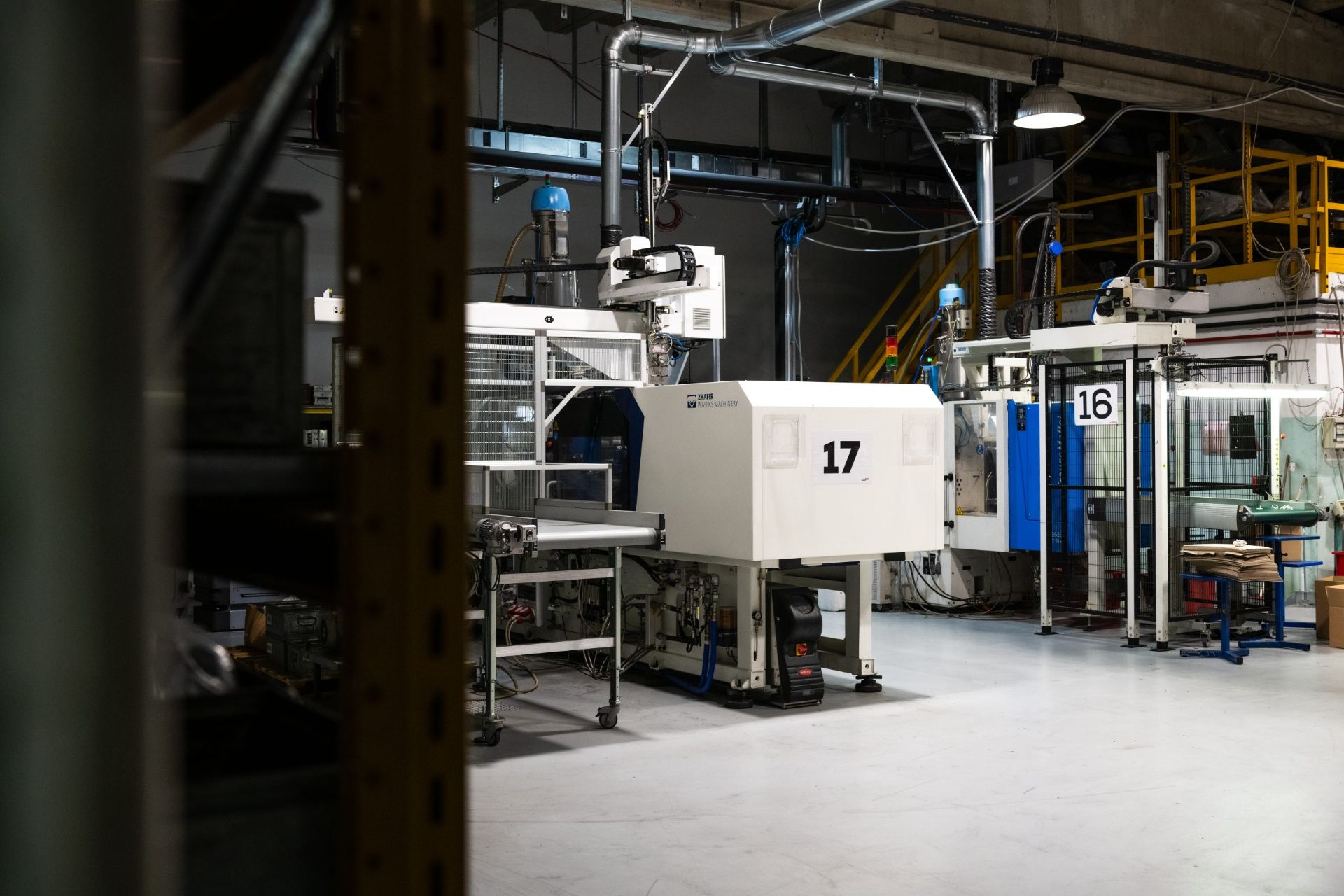 Injection molding machines in the Nuova Saimpa production department